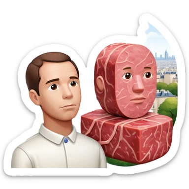  vossen paris city SPAM meat jeff koons style sculpture arty landscape  sticker