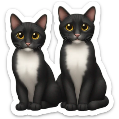 two-cats-bengali-cat-cat-black-kitten-together sticker