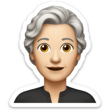 White 63 yrs old woman brown hair and black eyes sticker