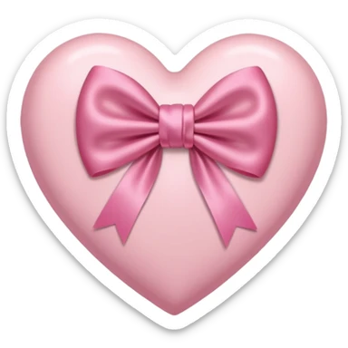 Light Pink heart with bow sticker