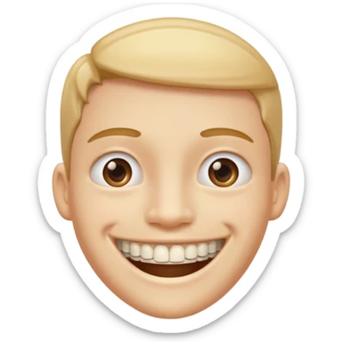 Normal smiling face with braces on teeth sticker