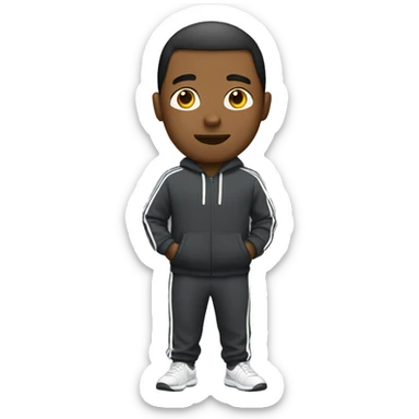 a guy wearing a tracksuit sticker