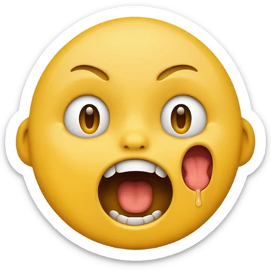 Yellow emoji doing choking emote sticker