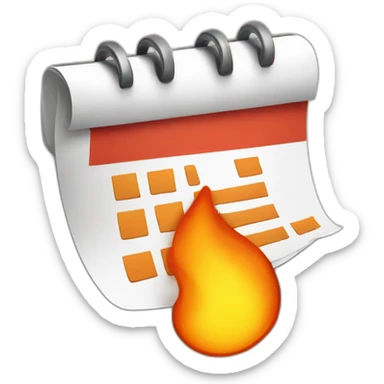 a calendar with fire because need to pay the bill sticker