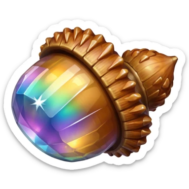 Crystallised acorn sticker