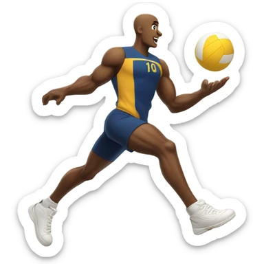 male volleyball player sticker