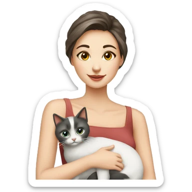 Copine qui caresse un chat siamois  sticker