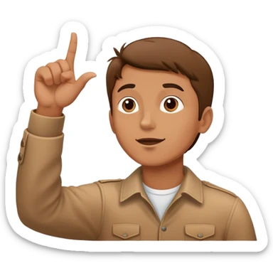 Un homme qui pointe du doigts le ciel avec ses deux main et il regarde le ciel  sticker