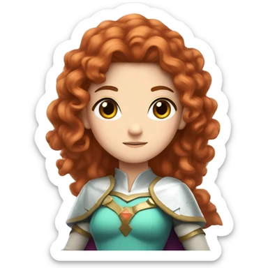 a white girl with long red curly hair and freckles, cosplaying Princess Zelda posing and ready for a fight sticker