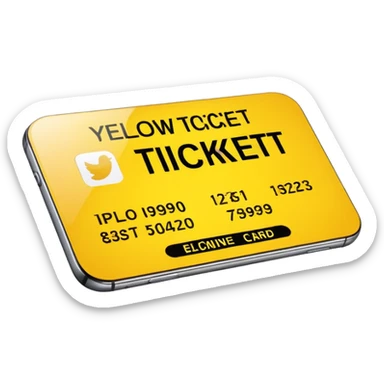 yellow ticket card iPhone sticker