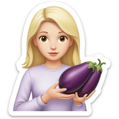 holding an eggplant white girl blonde sticker