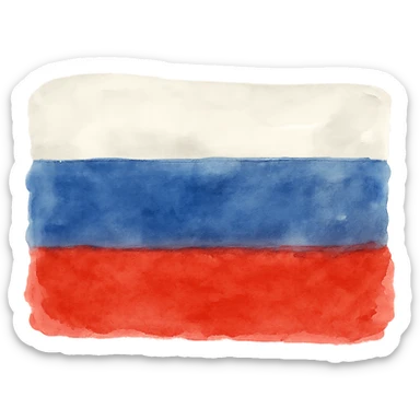 watercolor style flag with red, blue and white stripes sticker