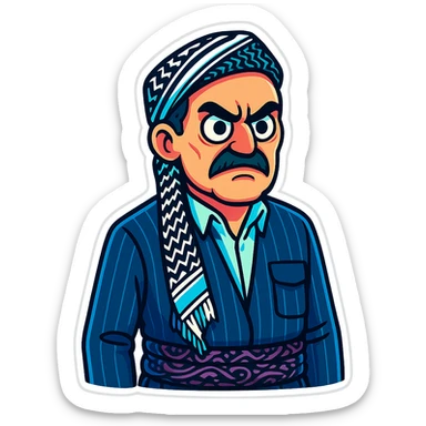 Create a cartoon sticker with an angry expression in the style of Flux Kontext Pro, with a transparent background. The style is vibrant and pop colors icons with a cartoonish, colorful, and lively look. sticker