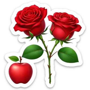 rose and apple sticker