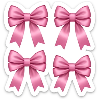 pink bows cute girly sticker