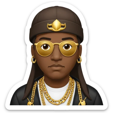 Kool Moe Dee, Rapper (b.1962) with dark brown hair sticker