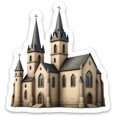church with turret castle spire sticker