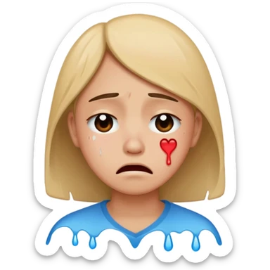 cry from the bottom of their hearts, with the broken heart emoji sticker