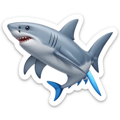 Put blue Nike shoes on the fins of the shark sticker