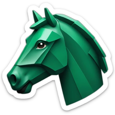 Dark Green geometric trojan horse sticker
