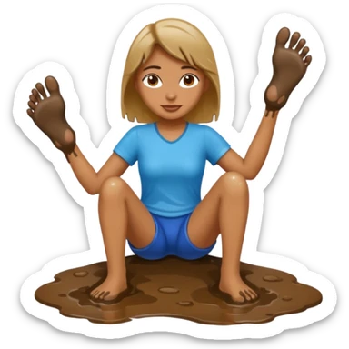 wet and muddy feet of a woman sticker