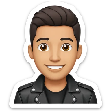 Happy Latin Male Music Singer with black leather jacket sticker