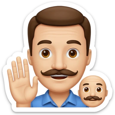 Happy face of a Duke with a mustache sticker