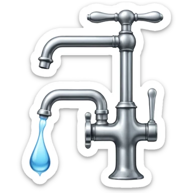 
water pouring from an OLD tap, 1980 sticker