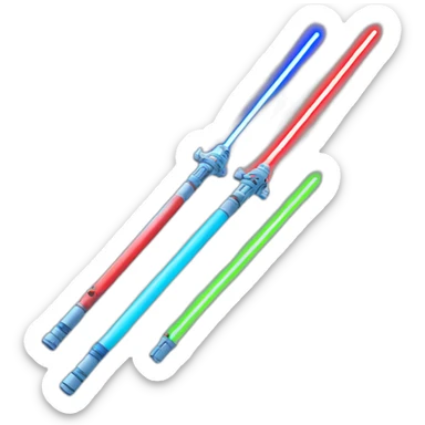 red, blue and gree lightsabers crossing sticker