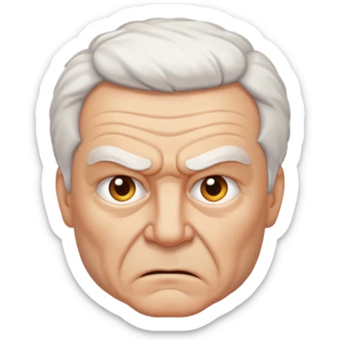 Angry older white male Italian angel emoji face sticker