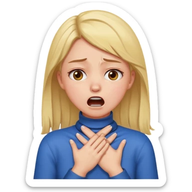 girl emoji doing the choking emote sticker