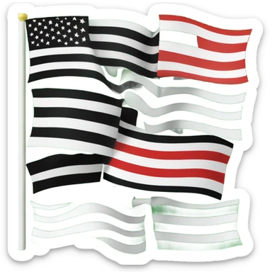 A flag green white black and in middle 3 red stars sticker