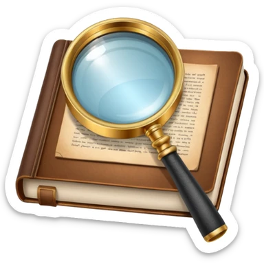 Magnifying glass with a book sticker