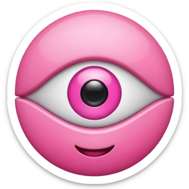 genera un emoji 3d en formato ios de un ojo con eyeliner rosa sticker