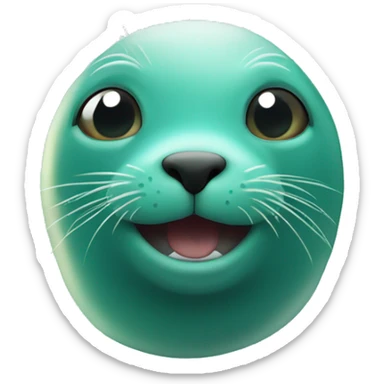 teal-coloured seal with light rays exploding out from behind sticker