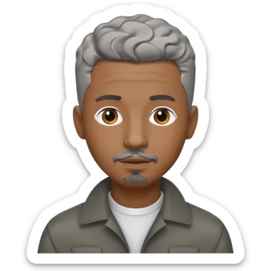 A cool debinaire black man with a very short wavy gray haired crew cut and a very short trimmed goatee. sticker