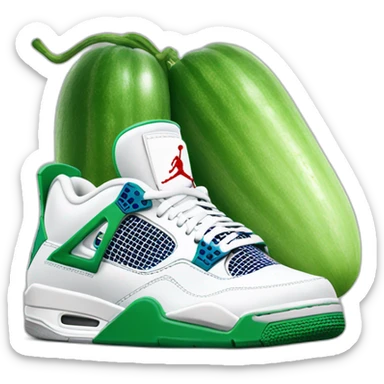 cucumber wearing air jordan 4 sneakers sticker