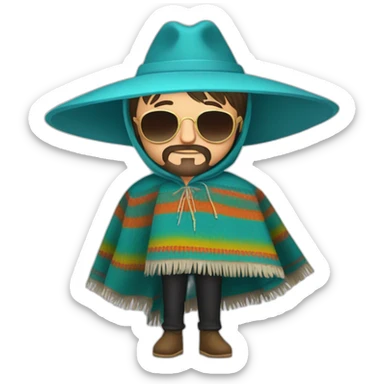 Ringo starr con poncho peruano sticker
