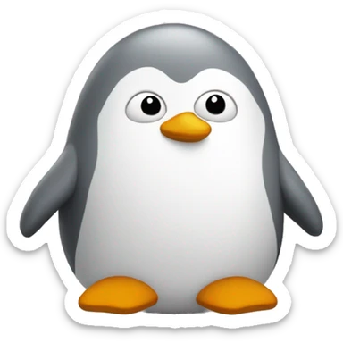 Pingouin gris et blanc avec un tout petit becs  sticker