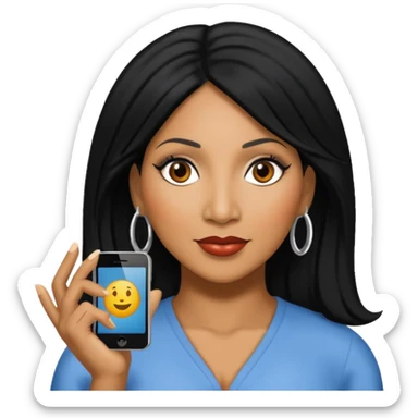 Trina Braxton with black hair sticker