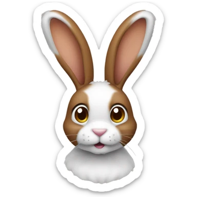 Lapin avec les oreilles tombante qui est de couleur marron sans aucune autre couleur  sticker