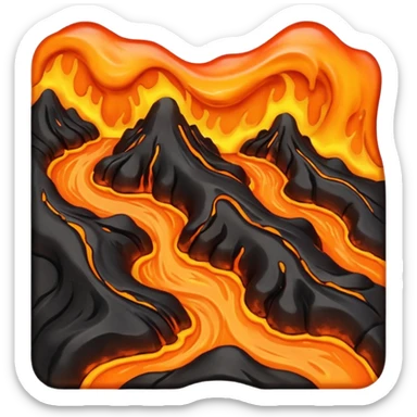 create an emoji of a little lava flow, no face just the lava, no volcano, something like a stain sticker
