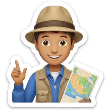 boy tour guide in USA,  sticker