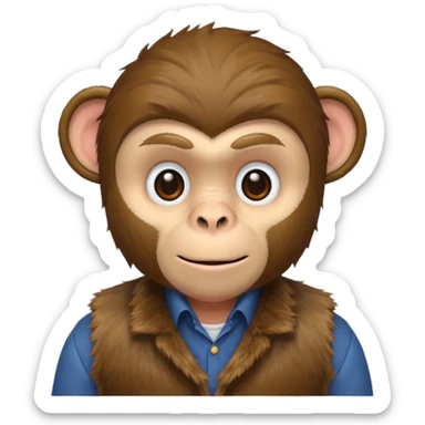 A uncle who is a monkey  sticker