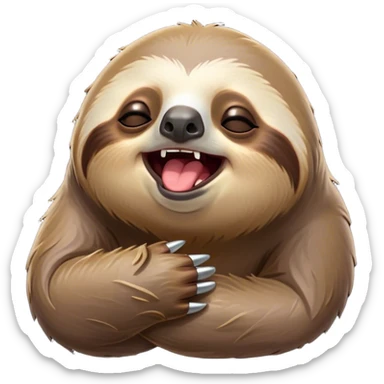 Cinematic Cute Yawning Sloth Portrait Emoji, Head tilted slightly with a dramatic, wide-open yawn, showcasing a languid, cuddly form with drowsy, half-closed eyes and an open, relaxed mouth, Simplified yet irresistibly adorable features, highly detailed, glowing with a soft, cozy glow, high shine, relaxed yet expressive, stylized with a dash of whimsical sluggish charm, soft glowing outline, capturing the essence of a drowsy yet affectionate sloth that appears ready to stretch out for a long nap! sticker