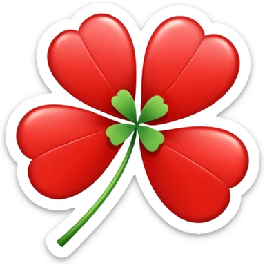 Un trébol de cinco hojas rojo sticker