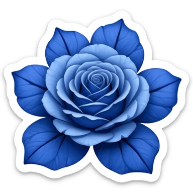 rose shape flower, no stem, now make it a indigo color sticker