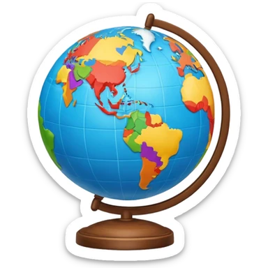 emoji representing 'entender el mundo' with a globe and symbols of understanding sticker