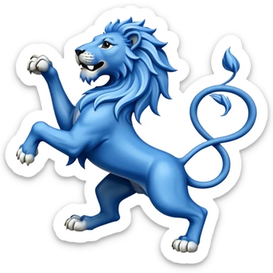 Lion rampant emoji like chelsea football team with blue and white without crest just lion rampant sticker