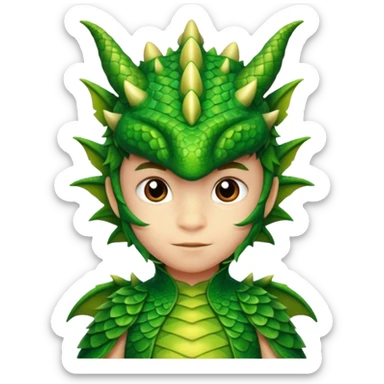 child getup like a dragon, full body. sticker